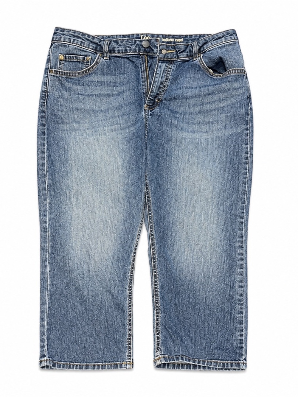 Lee Riders Midrise Capri Jeans Stretch Denim Women’s Size 14M Blue